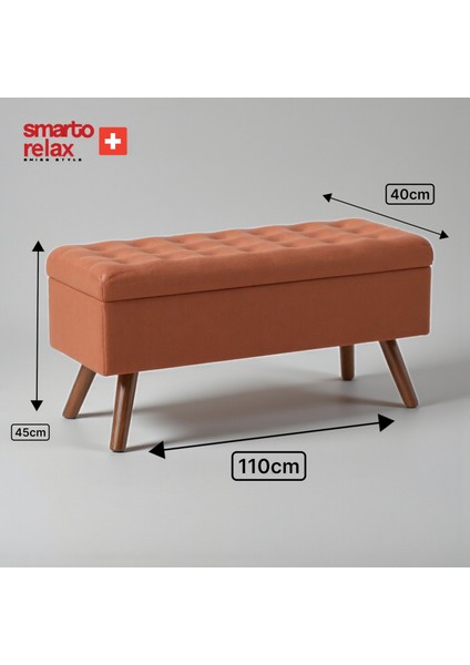 Swiss Style Gruyères Kapitone Puf,baby face Polyester Kaplama, , Dekoratif puf 110x40x45 cm, Kapitone Ahşap Ayaklı puf (Toruncu) modelleri