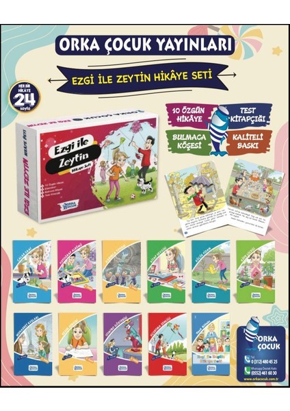 Orka Çocuk 1. Sınıflar İçin Ezgi ile Zeytin Hikaye Seti 10 Kitap fiyatları