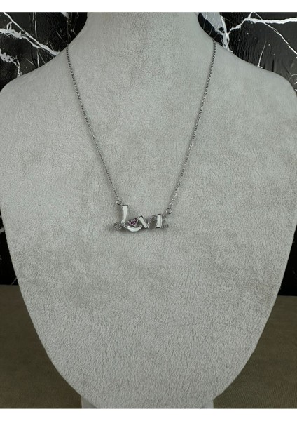 Love Yazılı Çelik Kolye