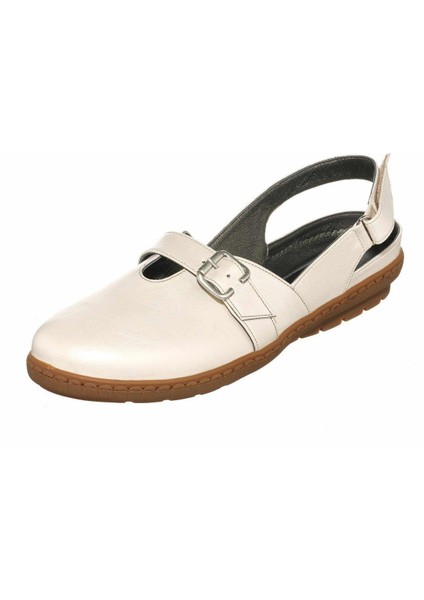 DRL7011 Sedef Gündelik Büyük Numara Kadın Babet Ayakkabı Rahat Geniş Kalıp