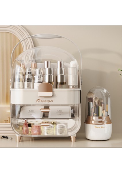 Çekmeceli Kozmetik Organizer Makyaj Kutusu Fırça Takı ve Aksesuar Düzenleyici