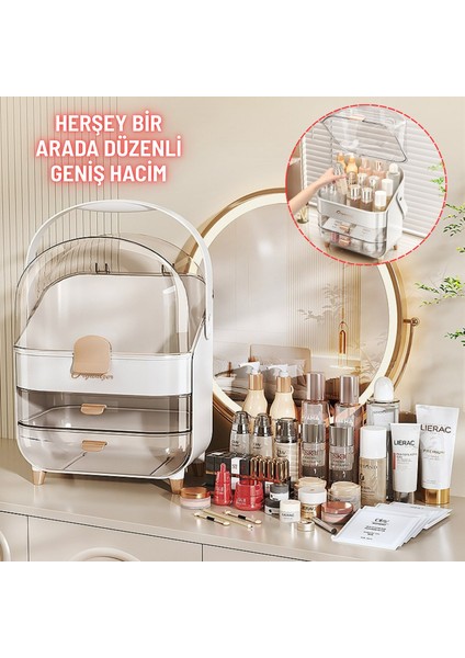 Çekmeceli Kozmetik Organizer Makyaj Kutusu Fırça Takı ve Aksesuar Düzenleyici fırsatları