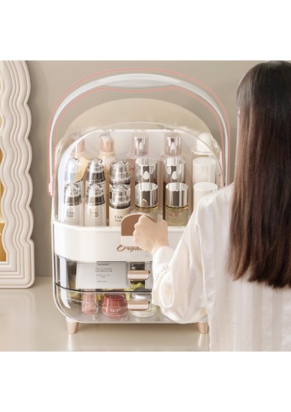 Çekmeceli Kozmetik Organizer Makyaj Kutusu Fırça Takı ve Aksesuar Düzenleyici