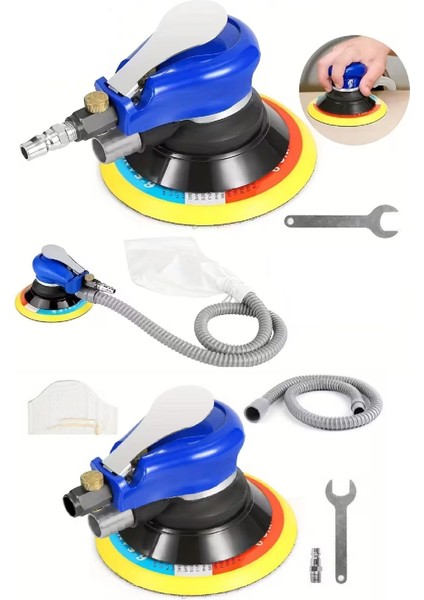 Toz Emişli Havalı Eksantrik Dairesel Zımpara 150 mm AT-980V