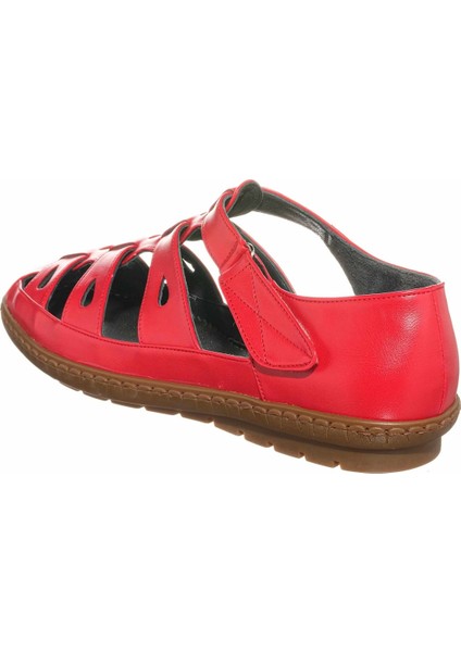 DRL7018 Nar Çiçeği Yazlık Büyük Numara Rahat Geniş Kalıp Kauçuk Taban Babet Ayakkabı modelleri