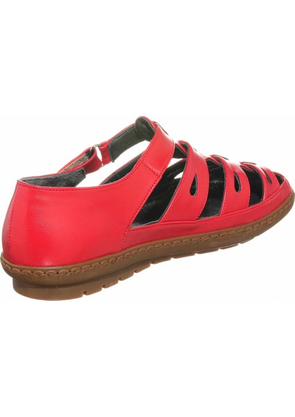 DRL7018 Nar Çiçeği Yazlık Büyük Numara Rahat Geniş Kalıp Kauçuk Taban Babet Ayakkabı fırsatları