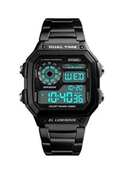 Skmeı 1335 Retro Tarz Siyah Renk Dijital Kol Saati