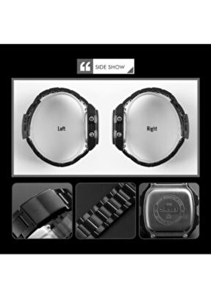 Skmeı 1335 Retro Tarz Siyah Renk Dijital Kol Saati