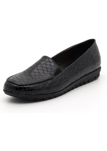 200592 Siyah Timsah Baski Büyük Numara Bayan Ayakkabı fırsatları