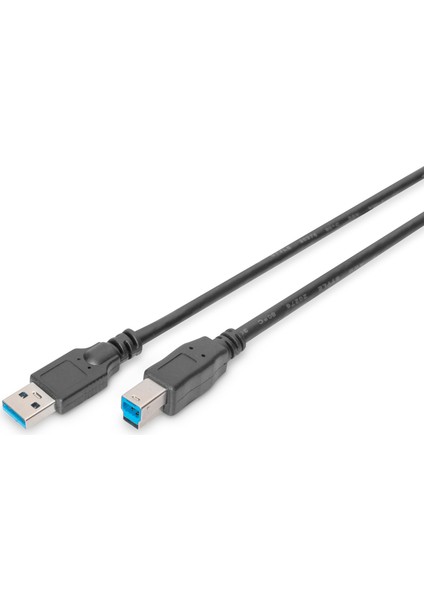 USB 3.0 Bağlantı Kablosu, USB A Erkek - USB B Erkek, 1.80 Metre, Cu, Awg 28, 2x Zırhlı, Ul, Siyah Renk