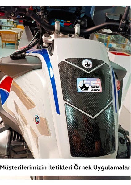 Bmw Gs R1250 2021 ile Uyumlu Kaydırmaz 6d Karbon Tank Pad GC14