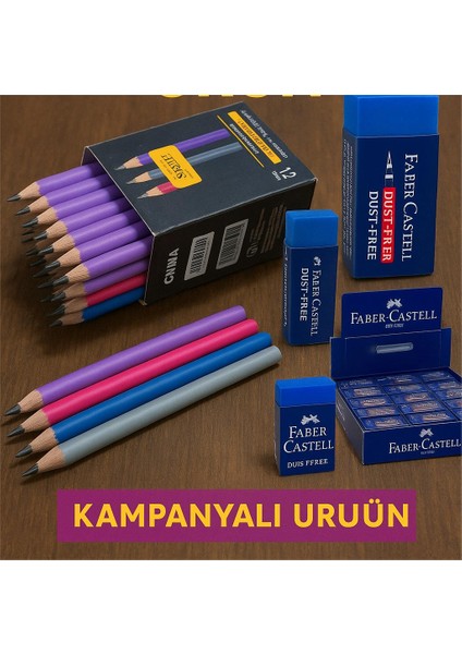 Fabercastel 24 Lusınav Silgisi+72 Li Silka Kurşun Kalem