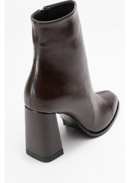 Jewel Kahve Cilt Kadın Topuklu Bot indirimleri