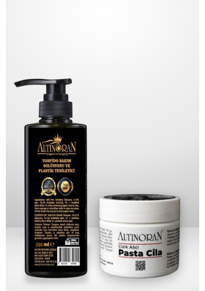 Iç & Dış Detay Seti: Çizik Giderici Pasta Cila (150GR) + Torpido ve Plastik Yenileyici (200ML)