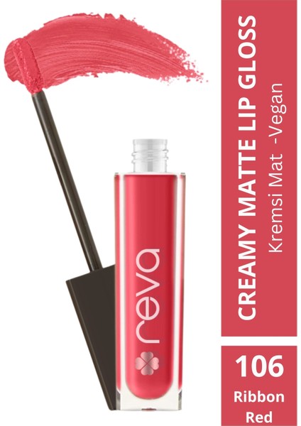 Creamy Matte Lip Gloss Ribbon Red - Mat Krem Dudak Parlatıcısı 7 ml - No: 106 fırsatları