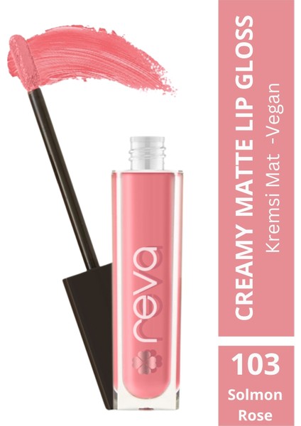 Creamy Matte Lip Gloss Cordovan - Mat Krem Dudak Parlatıcısı - No: 107 - Vegan & Temiz İçerik fırsatları