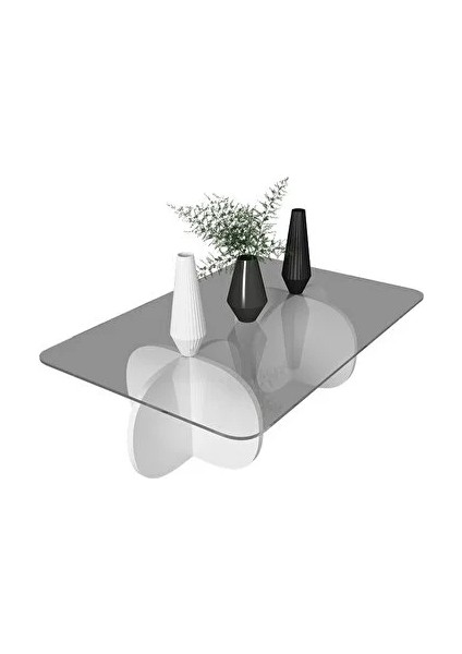 Flora Lima Orta Sehpa Dekoratif / Cam Tabla Beyaz modelleri