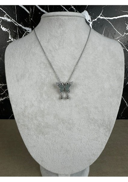 Kelebek Figürlü Çelik Kolye