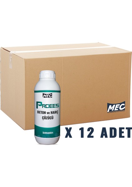 Proees Beton ve Harç Çözücü 1 Litre x 12 Adet