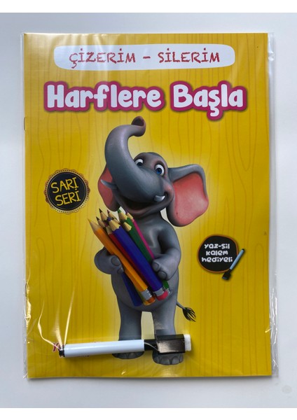 Sarı Seri - Çizerim Silerim Harflere Başla (Kalem Hediyeli)