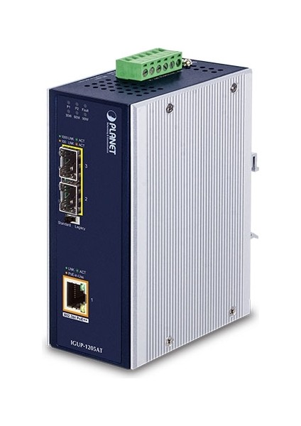 Endüstriyel 2-Port 100/1000X Sfp &lt;-&gt; 1-Port 10/100/1000T 802.3BT Poe++ Media Converter&lt;br&gt; ındustrial 2-Port 100/1000X Sfp To 1-Port 10/100/1000T 802.3BT Poe++ Media Converter