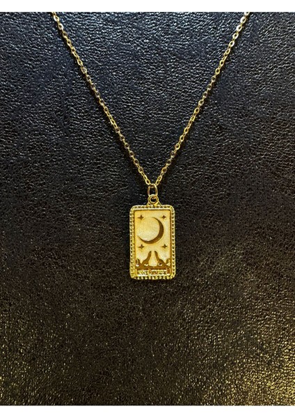 The Star & The Moon Çelik Mineli Kolye