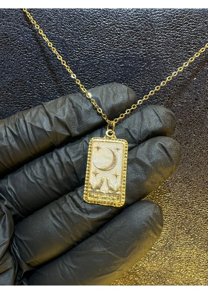 The Star & The Moon Çelik Mineli Kolye modelleri