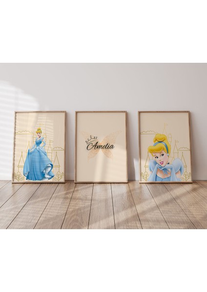(Çerçevesiz) Kişiselleştirilebilir Cindrella 3lü Poster Seti fiyatları