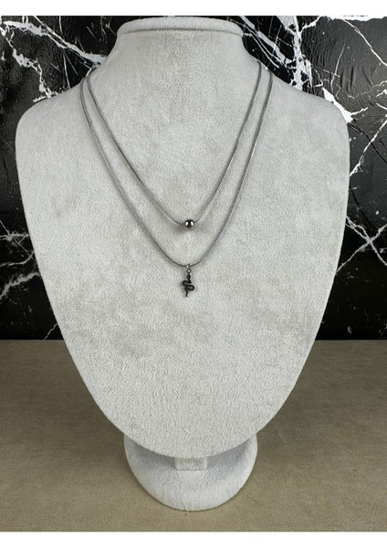 Figürlü Çoklu Çelik Kolye