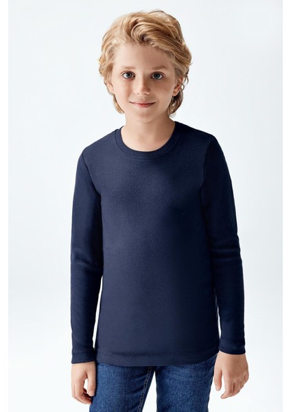 Erkek Çocuk Uzun Kollu T-Shirt Lacivert Renk