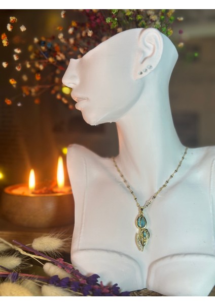 Yeşil Lale Çelik Kolye