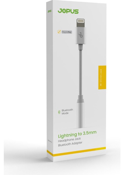 Iphone Kulaklık Dönüştürücü Bluetooth Modlu Baglanti 3.5mm Dönüstürücü JO-IB01 Beyaz