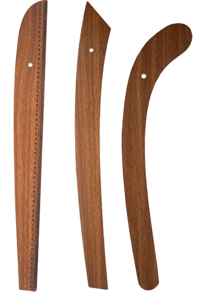 6 Parça Set – 3’lü Modelist Riga Cetvel Seti, Modelist Gönyesi, Pistole Cetvel ve 150 cm Mezura modelleri