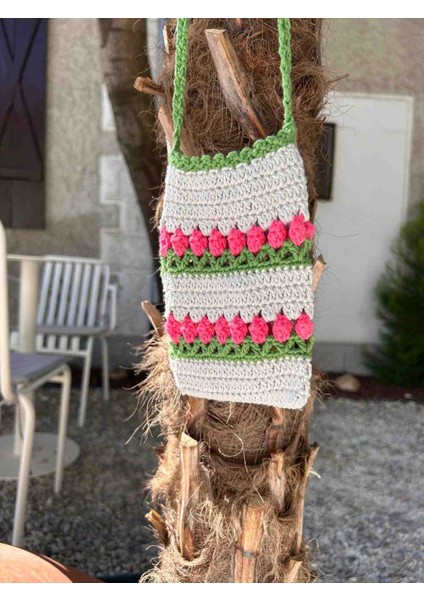 El Yapımı Tığ Işi Çiçek Desenli Omuz Çantası - Renkli Yazlık Telefon ve Cüzdan Çantası fiyatları