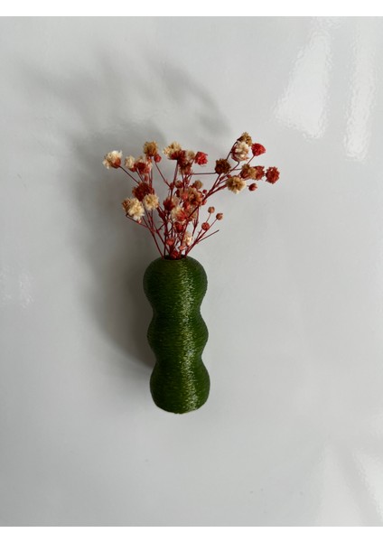 Miniflora - 5'li Magnetli Mini Vazo - Haki Renk Buzdolabı Süsü modelleri