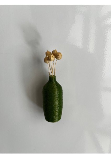 Miniflora - 5'li Magnetli Mini Vazo - Haki Renk Buzdolabı Süsü indirimleri