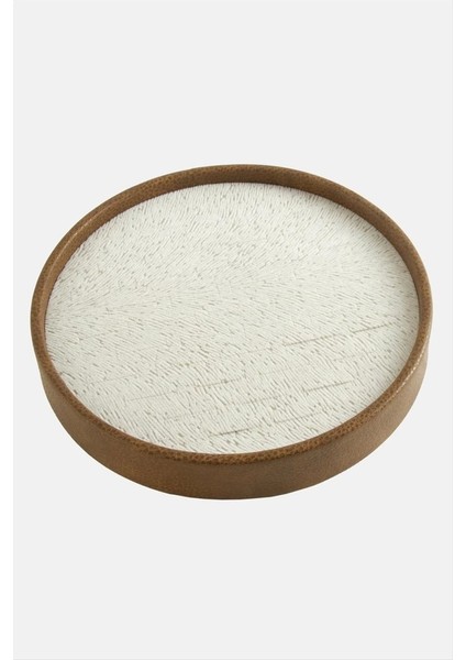 Silindir Model Deri Kumaş Kahve Renk 20/20 cm Batırmalı Yüzük Tablası