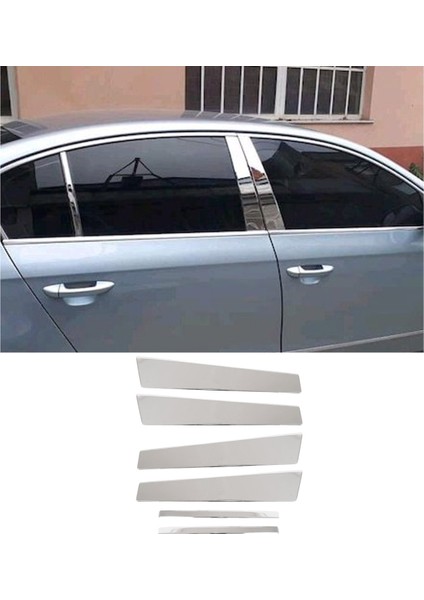 Volkswagen Passat B6 Uyumlu Krom Kapı Direği 6 Parça Paslanmaz Çelik