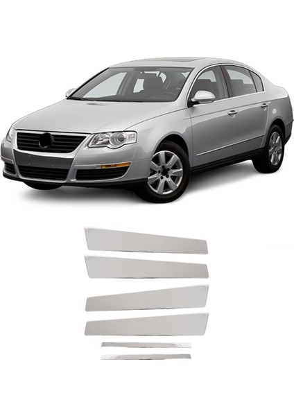 Volkswagen Passat B6 Uyumlu Krom Kapı Direği 6 Parça Paslanmaz Çelik fiyatları