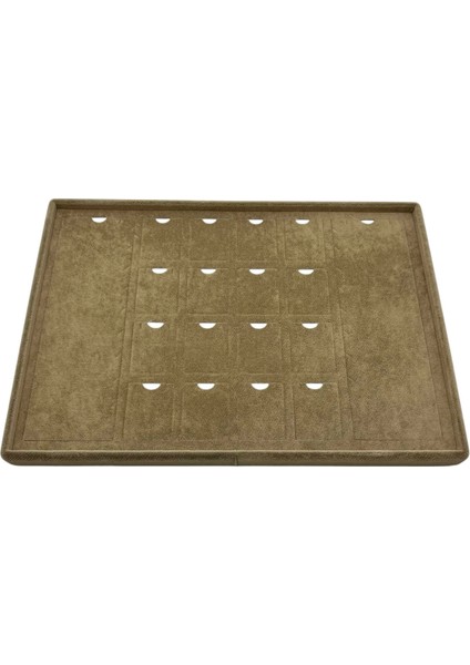 Süet Kumaş Kahve 34-24 cm Ayaklı 18 Pedli Kolye Tabla Stand indirimleri