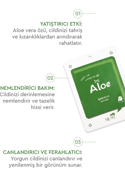 On Aloe Mask - Aloe Vera Özlü Yüz Maskesi 20'li modelleri