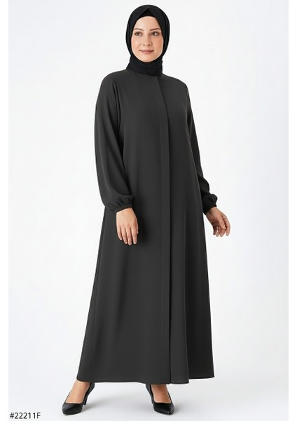 Mismoly Medine Ipeği Mevlana Kesim Cepli Kuşaklı Bol Ferace Gri fiyatları