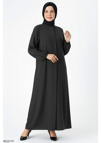 Mismoly Medine Ipeği Mevlana Kesim Cepli Kuşaklı Bol Ferace Gri fırsatları