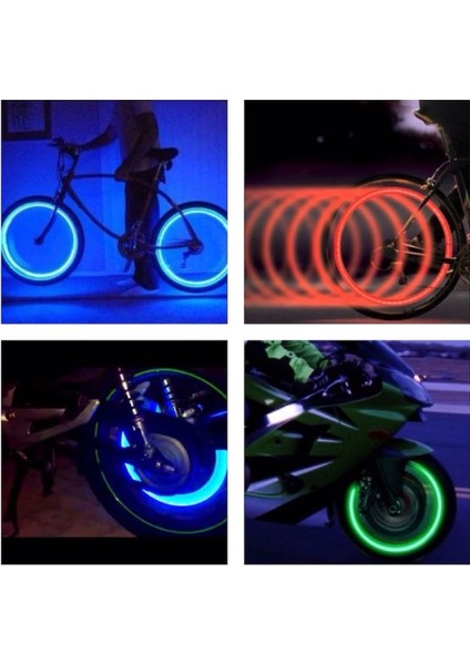2 Adet Hareket Sensörlü Işıklı Sibop Kapağı Bisiklet Motorsiklet Otomobil Tekerleklerine Uygun modelleri