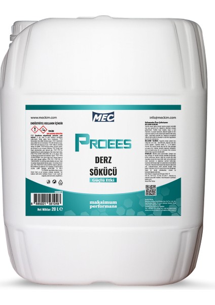Derz Sökücü Proees 20 Litre | Güçlü Formül | Fayans Arası Derz Dolgusu İçin