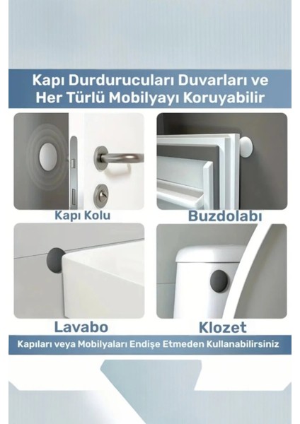 6 Adet Beyaz Yapışkanlı Kapı Kolu Stoperi – Duvar Koruyucu Tampon, Durdurucu Tutucu indirimleri