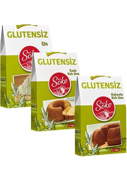 Glutensiz Un 250 G Kek Un Sade 240 G Kakaolu Kek Un 225 G 3 Lü Set