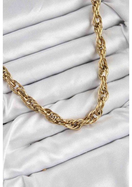 316 L Çelik Halat Model Gold Renk Kadın Kolye fiyatları