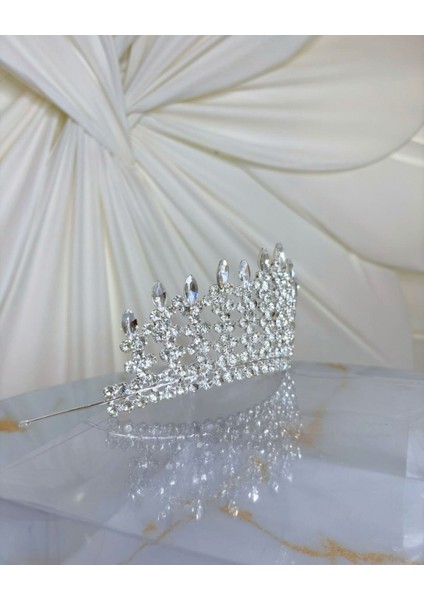 Döküm Zirkon Taşlı Yüksek Prenses Gelin Tacı fiyatları