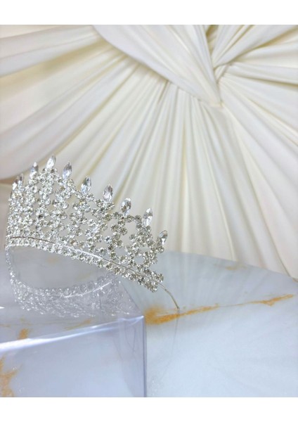 Döküm Zirkon Taşlı Yüksek Prenses Gelin Tacı modelleri